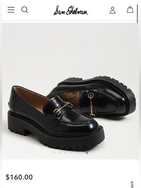 Sam Edelman Women’s Black Leather Bit Loafers